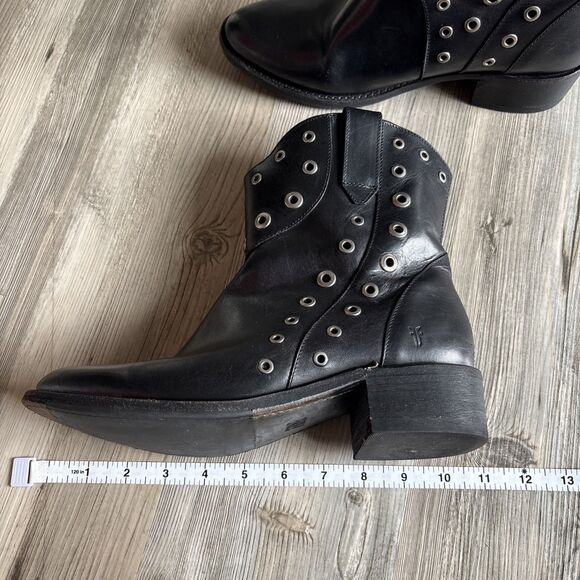 Frye Womens Diana Grommet Short Boot Black Leather Size 8.5 M - Picture 12 of 16